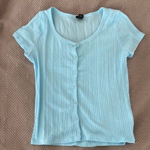 Light Blue Ribbed Shirt